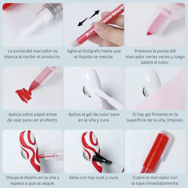 MARCADORES DECORATIVOS DE UÑAS