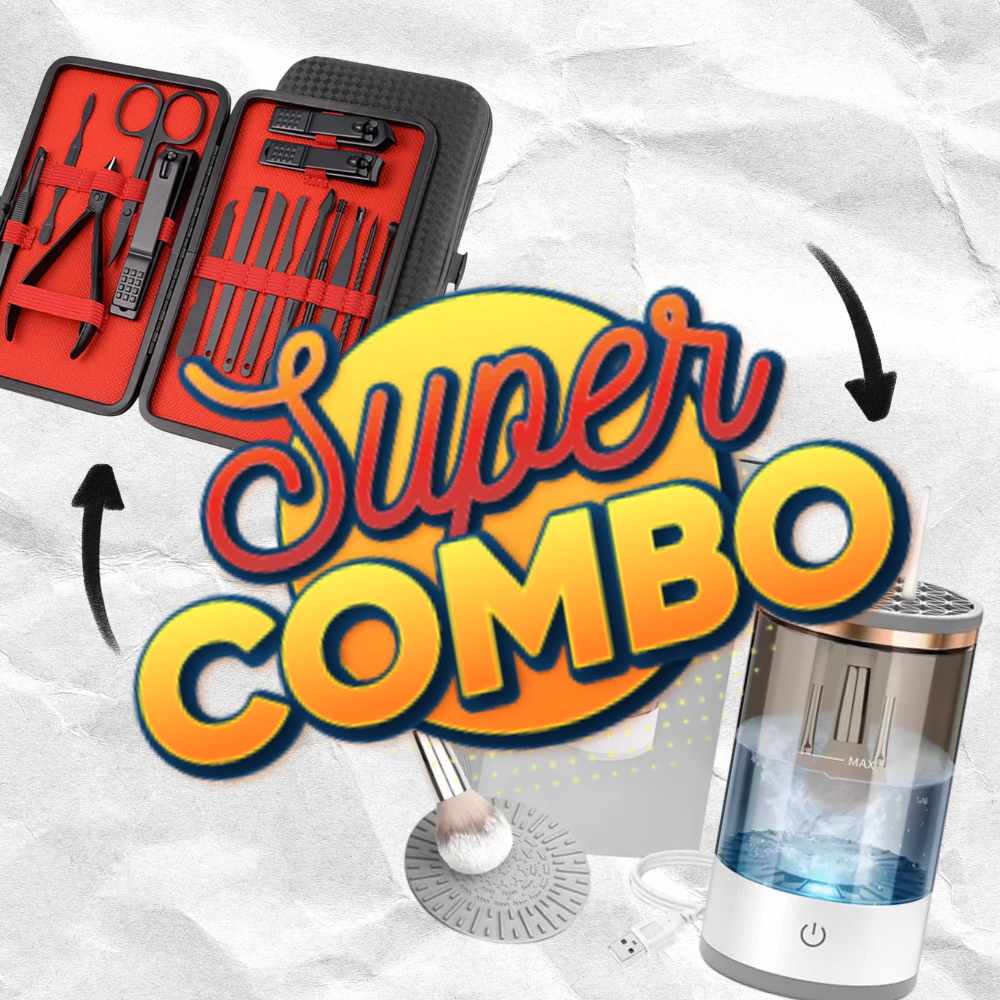 Manicura Profesional 18pcs + Lavadora de Brochas Automática