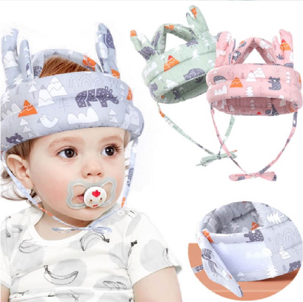 Casco Para Bebe + chupo de Fruta