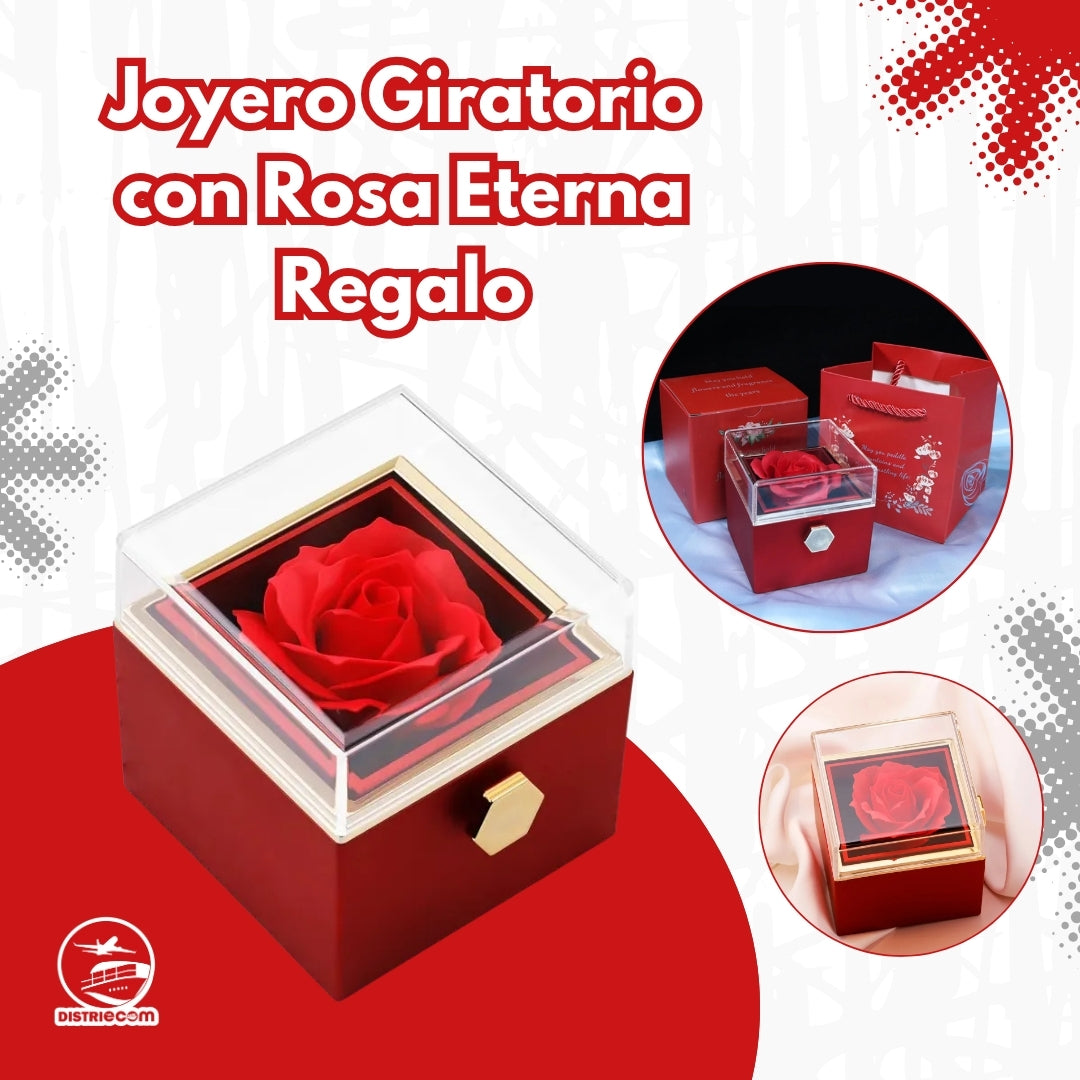 JOYERO GIRATORIO CON ROSA ETERNA