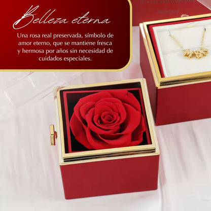 JOYERO GIRATORIO CON ROSA ETERNA