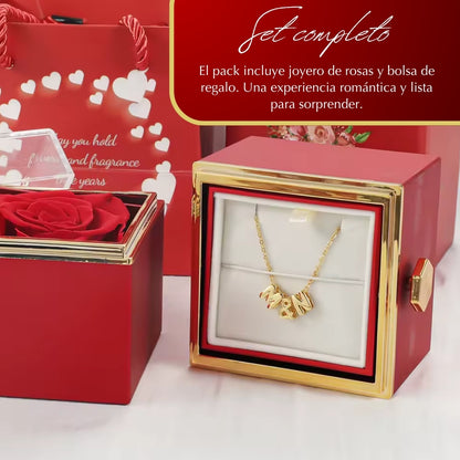 JOYERO GIRATORIO CON ROSA ETERNA