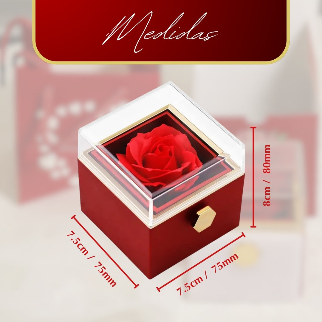 JOYERO GIRATORIO CON ROSA ETERNA