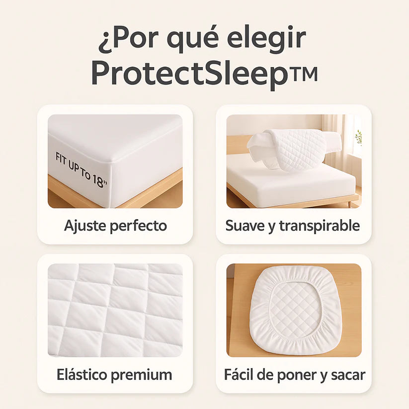 Protector de Colchón Impermeable + 2 Protectores de Almohada