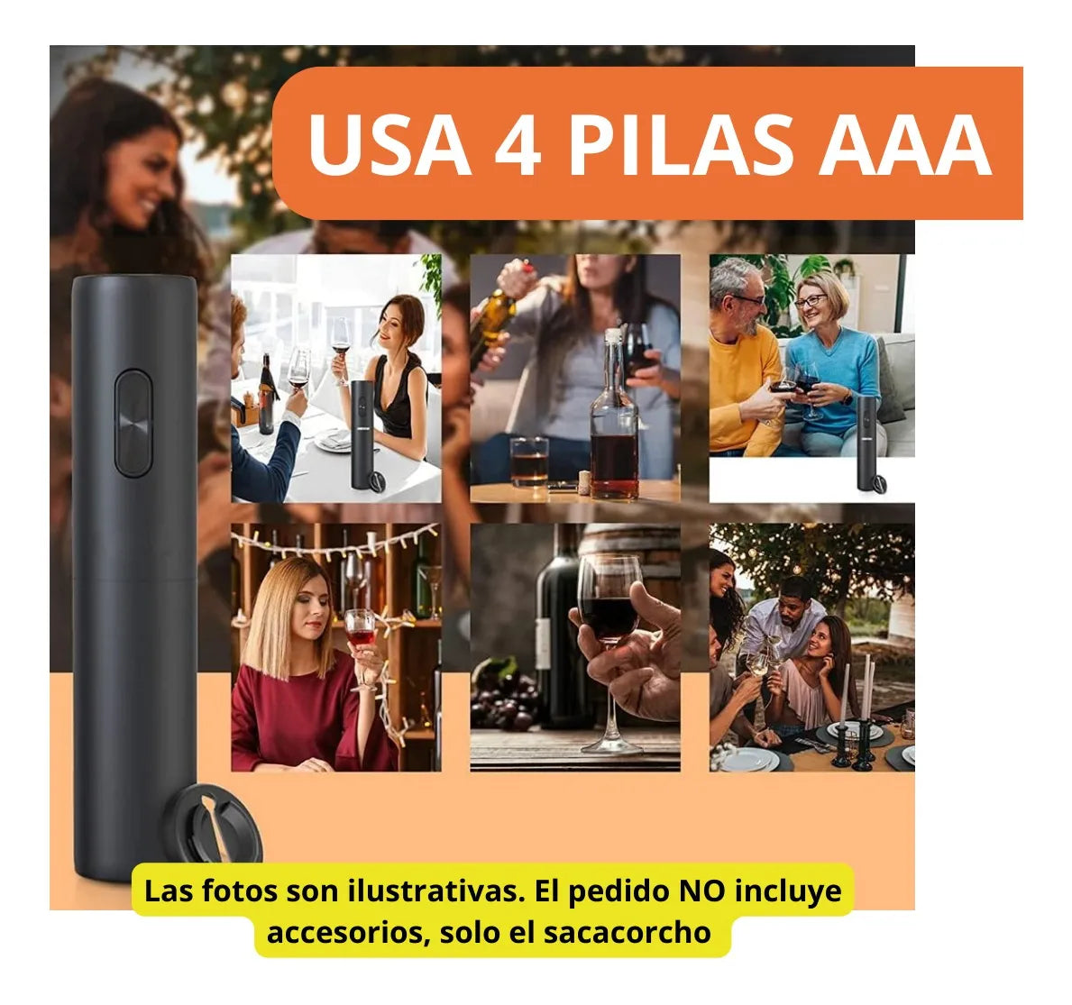 KIT Sacacorchos Eléctrico + Destapador GRATIS