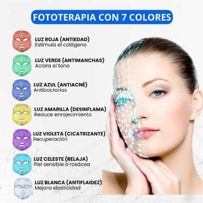 Mascara LED Facial 7 Colores