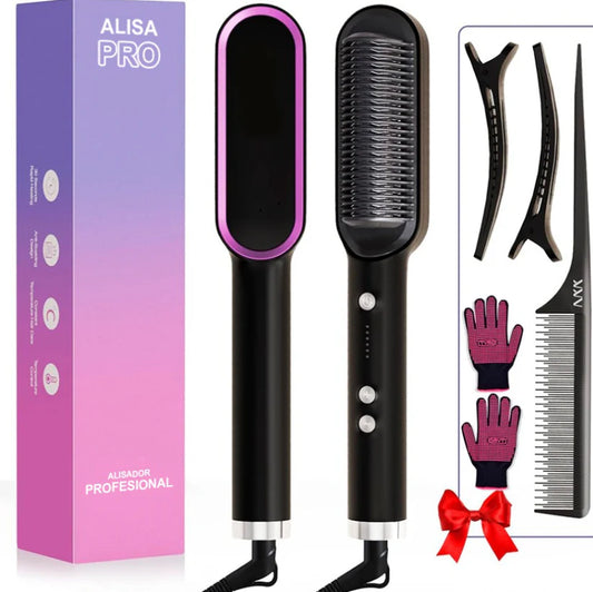 GlowLiss® - Cepillo Alisador Premium - Transforma tu Melena en Segundos😍